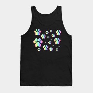 Pastel Rainbow Pawprint Pattern Tank Top